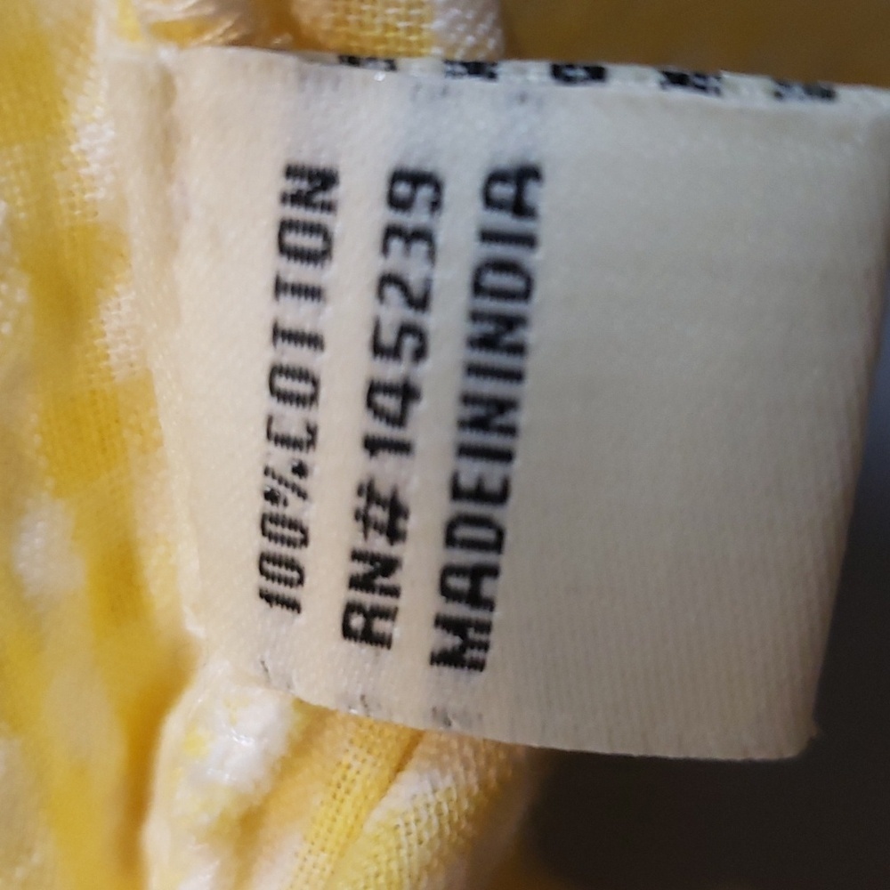 Sim & Sam NWT Sleeveless Button Front Yellow and White Check Top - Picture 5 of 6